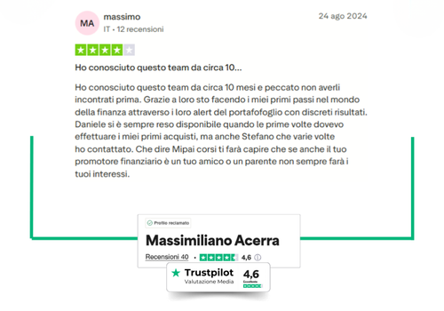Recensione Trustpilot di Massimo su Massimiliano Acerra e MIPAI