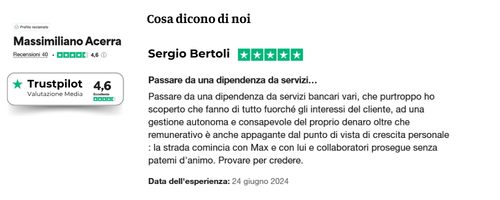 Testimonianza Trustpilot — Sergio Bertoli