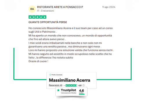 Recensione Trustpilot di Ristorante Ariete su Massimiliano Acerra e MIPAI