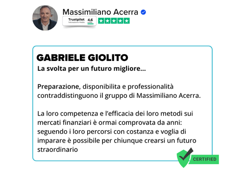 Recensione Trustpilot di Gabriele Giolito su Massimiliano Acerra e MIPAI