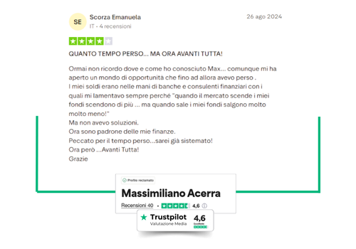 Recensione Trustpilot di Scorza Emanuela su Massimiliano Acerra e MIPAI