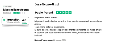 Testimonianza Trustpilot — Paolo Peroni