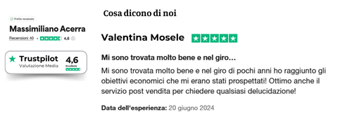 Testimonianza Trustpilot — Valentina Mosele
