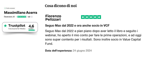 Testimonianza Trustpilot — Fiorenzo Pelizzari